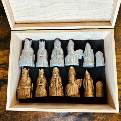 Isle of Lewis Silver and Gold Color Chess Set