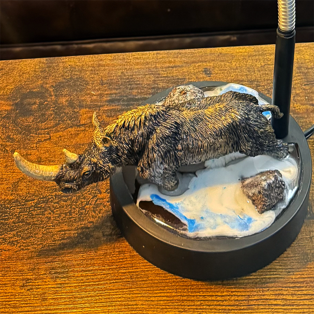 Prehistoric Desk Lamp and Night Light Woolly Rhinoceros