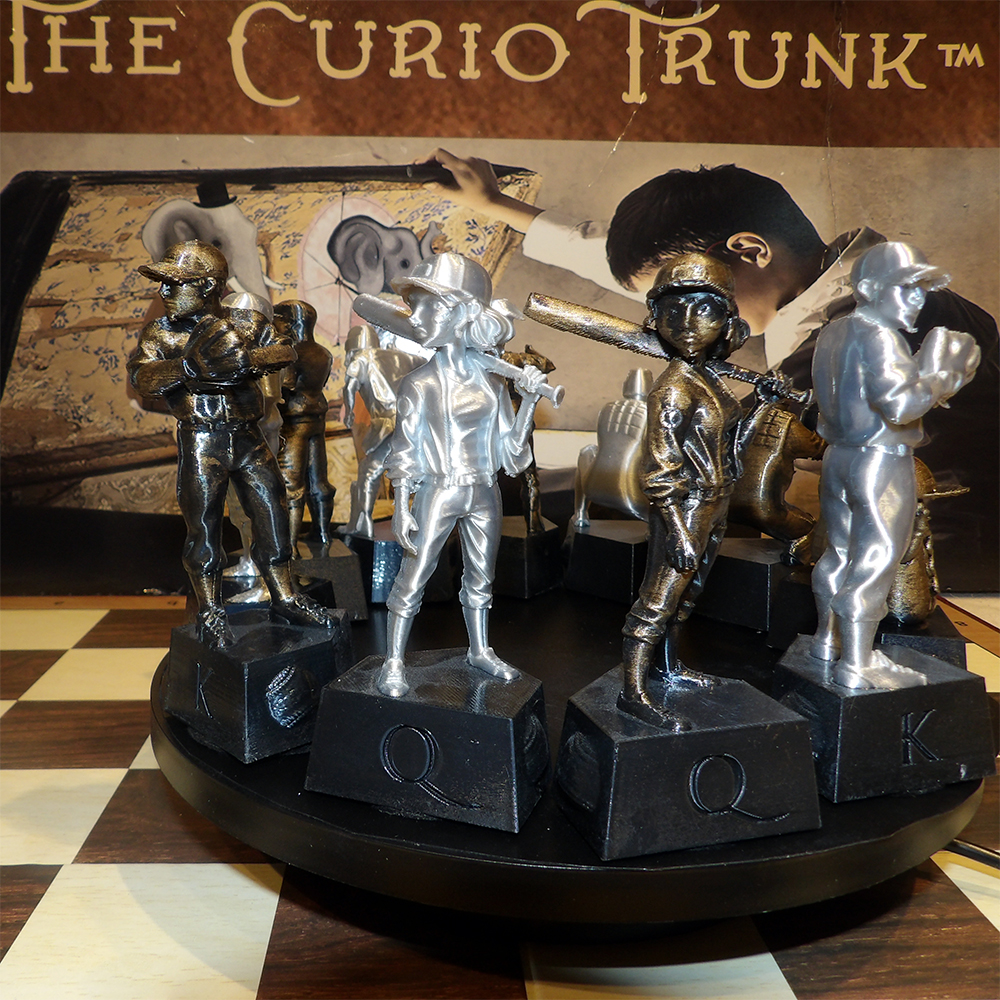 Baseball Bronze And Silver Chess Set