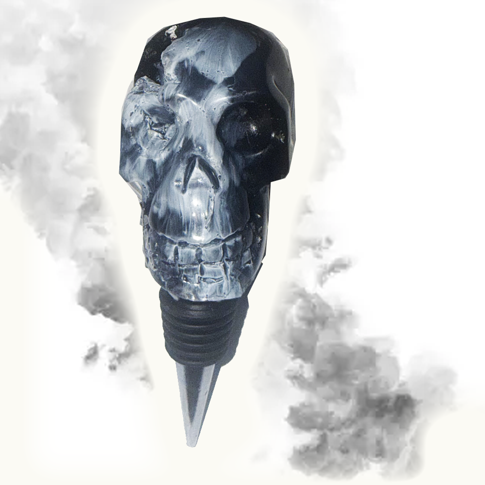 Black Skull Wine Stopper